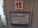 Tablica informacyjna pociągu TLK 15110 "Biebrza" na trasie Warszawa Wschodnia - Gdynia Główna.