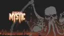 Mroczna wizja potwora z mackami i płonącymi oczami, zapowiadająca **mystic festival 2026**. W tle portowe dźwigi.