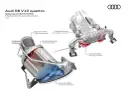 Schemat układu wydechowego Audi R8 V10 z filtrem cząstek stałych.