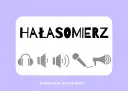 Grafika z napisem "HAŁASOMIERZ" i ikonami: słuchawki, głośniki, mikrofon, megafon. Idealne do zabaw wyciszających w przedszkolu.