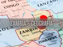 Mapa Afryki z zaznaczoną Zambią, która graniczy z Zambią. Widoczne też Zimbabwe i Kongo.