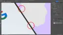 Widok na ekran programu Photoshop, gdzie trwa **photoshop usuwanie tła**. Widać fragment telefonu i kolorowe logo, z zaznaczonymi obszarami do usunięcia.