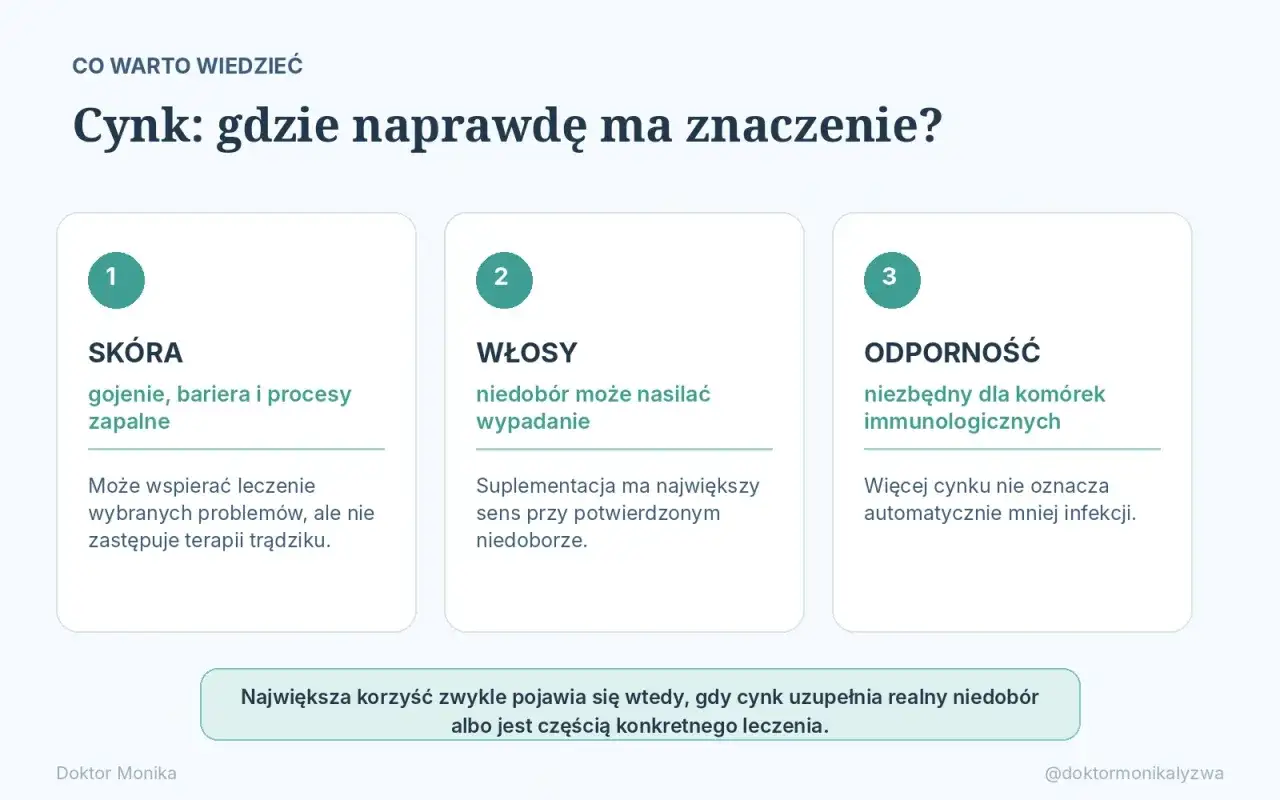 Cynk - na co pomaga i kiedy suplement ma sens