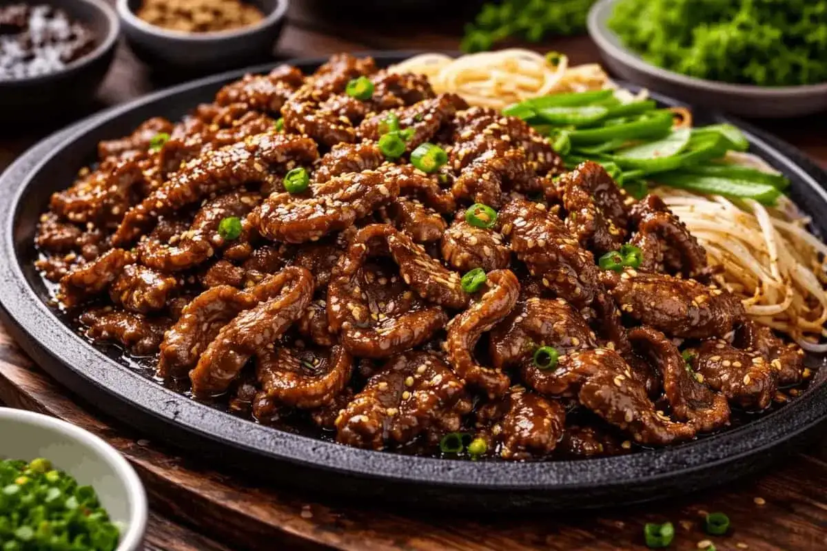 Bulgogi-recept med saftigt kött och koreanska tillbehör