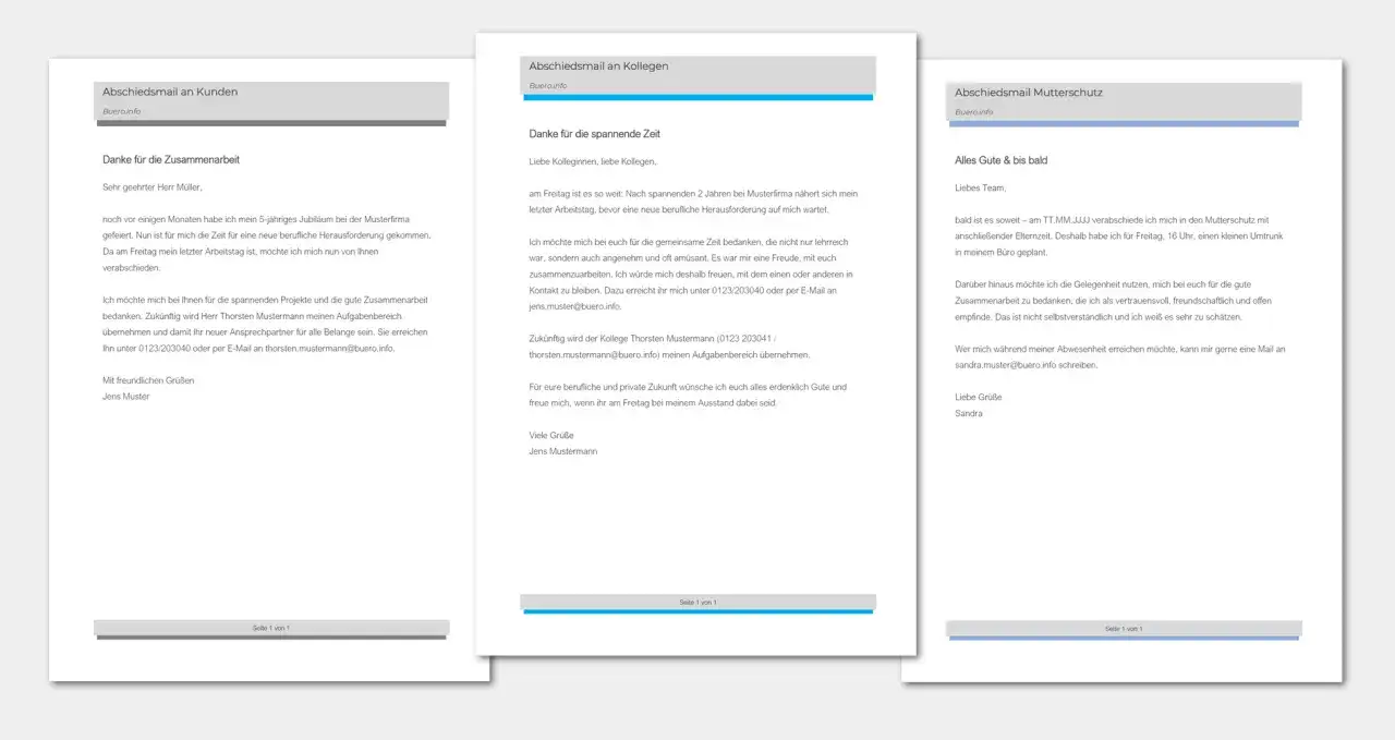 Abschiedsmail an Kollegen schreiben - Tipps und Vorlagen