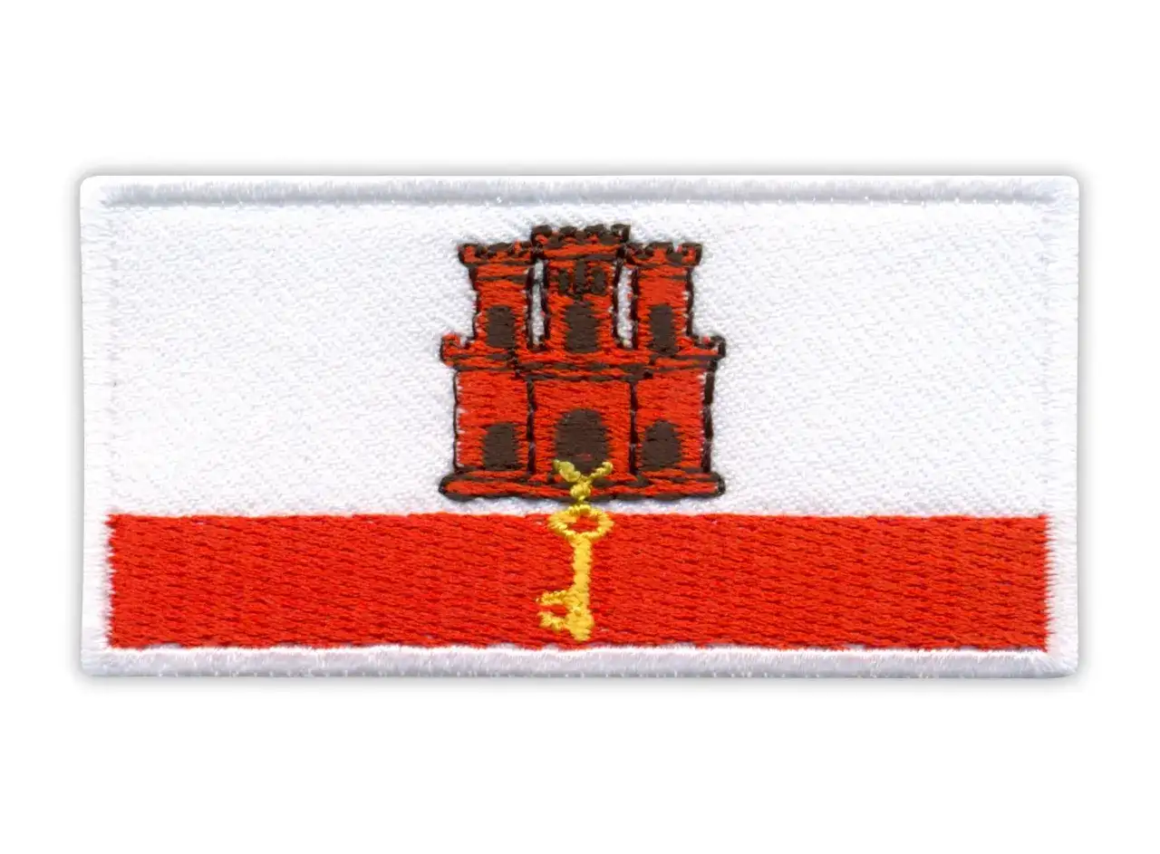 Flaga Gibraltaru - Zamek, klucz. Odróżnij od innych!