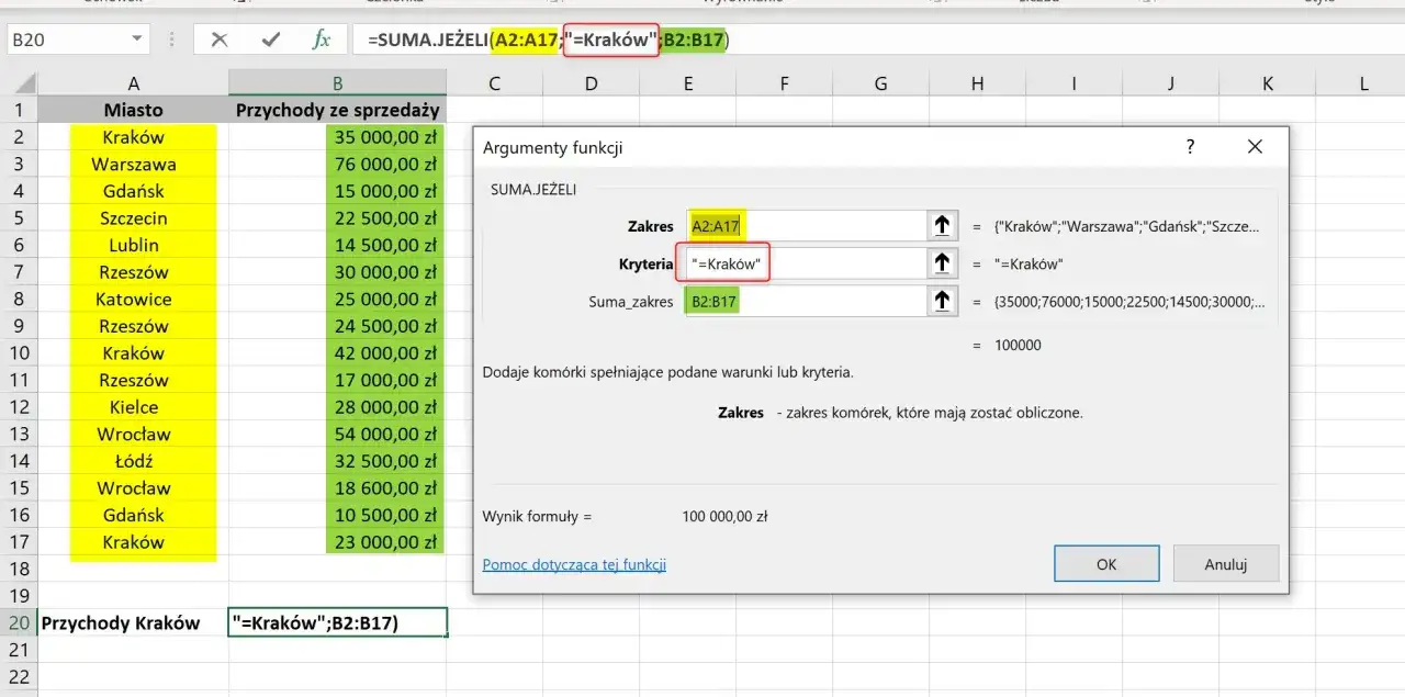 SUMA.JEŻELI Excel - Jak sumować dane o laptopach?