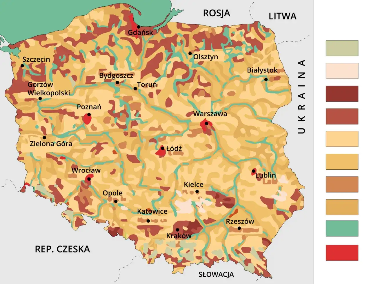 Gleby w Polsce - typy, rozmieszczenie i przydatność rolnicza