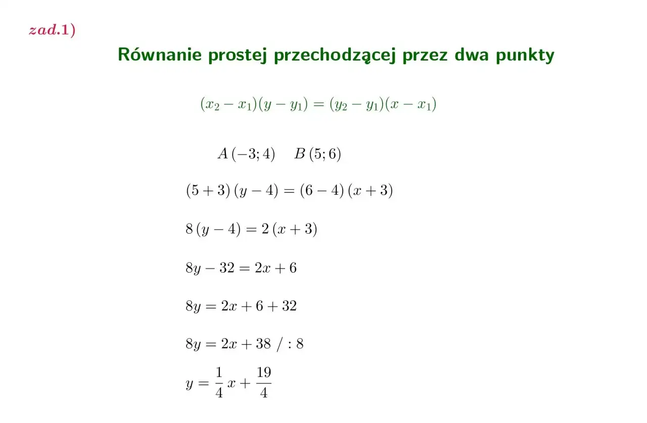 Prosta z dwóch punktów - Oblicz bezbłędnie i szybko!