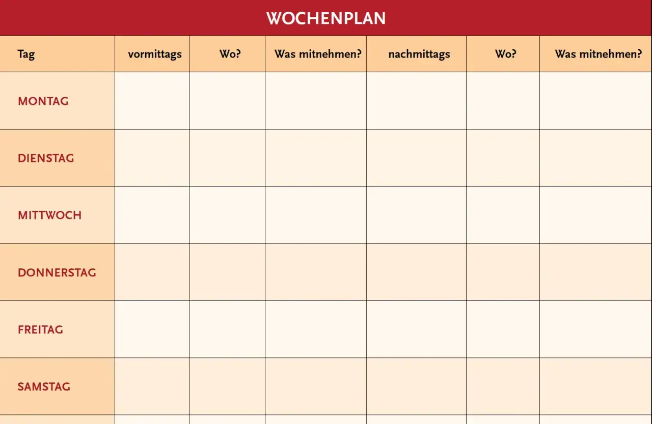 Wochenplan Demenz - So schafft Struktur Sicherheit im Alltag