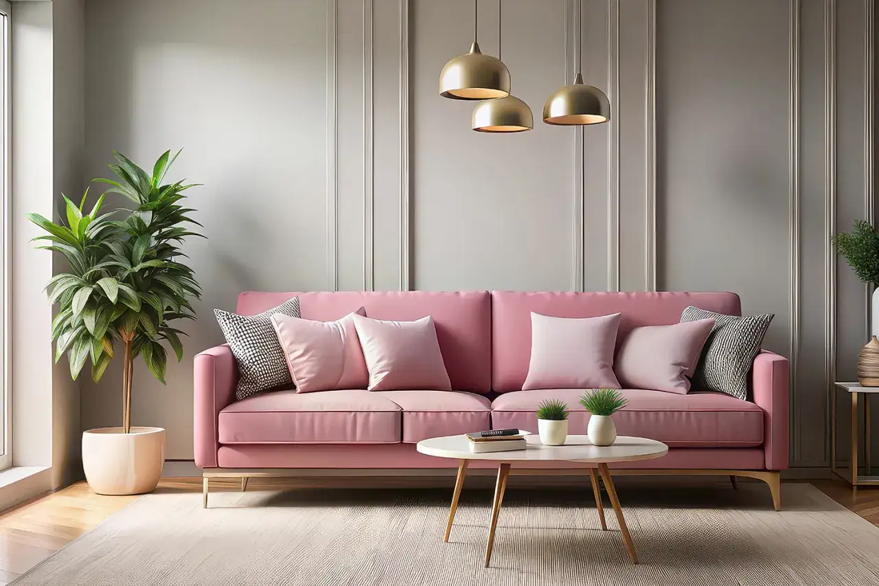Salon pudrowy róż i szary: 15+ inspiracji i porad aranżacyjnych