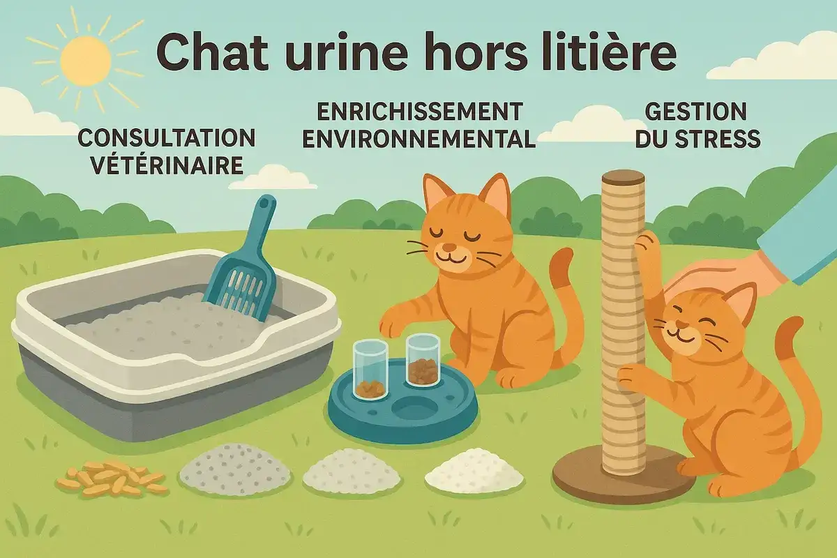 Chat urine hors litière - Causes et solutions rapides