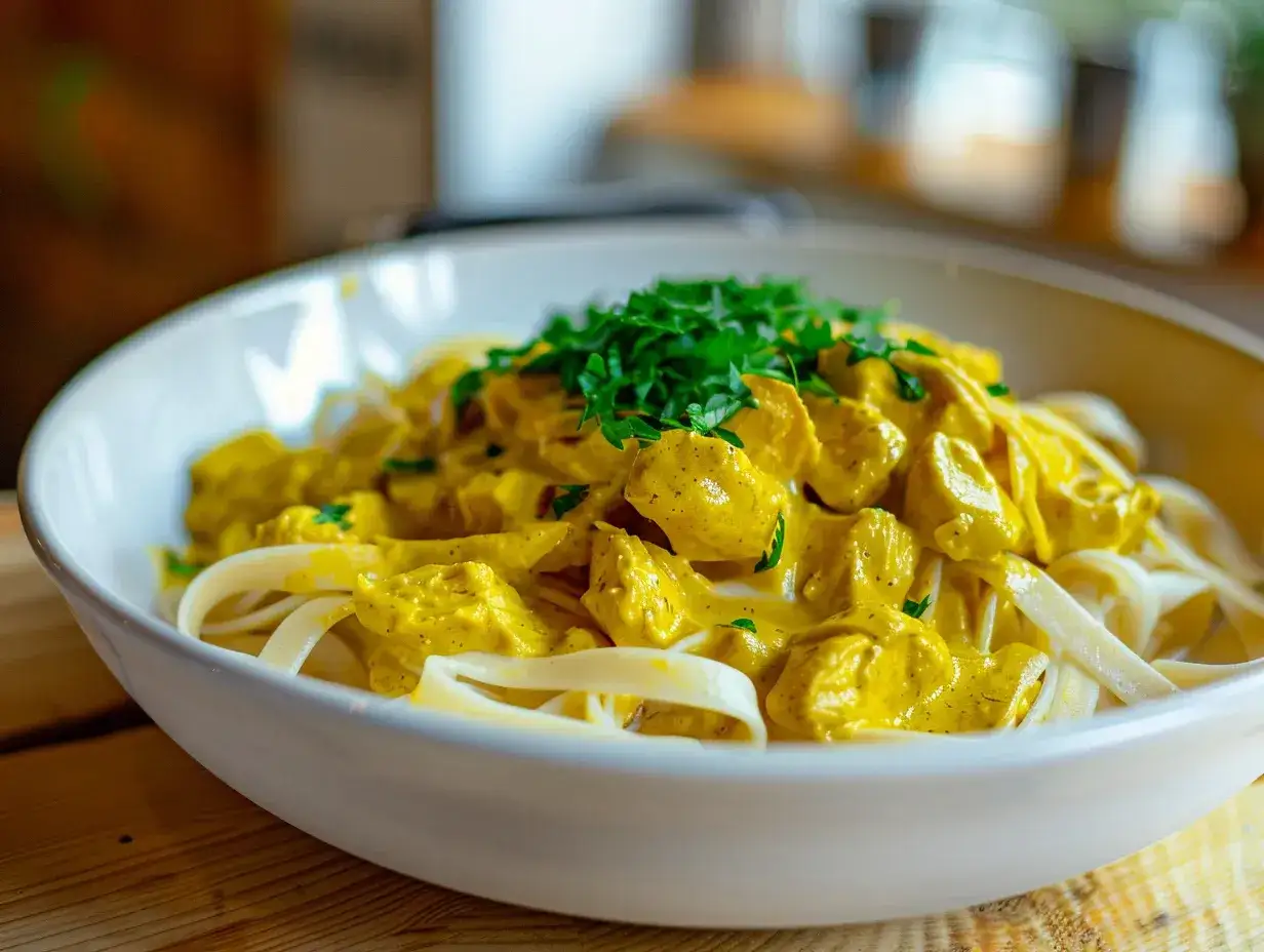 Kycklingcurrypasta - Så lyckas du varje gång