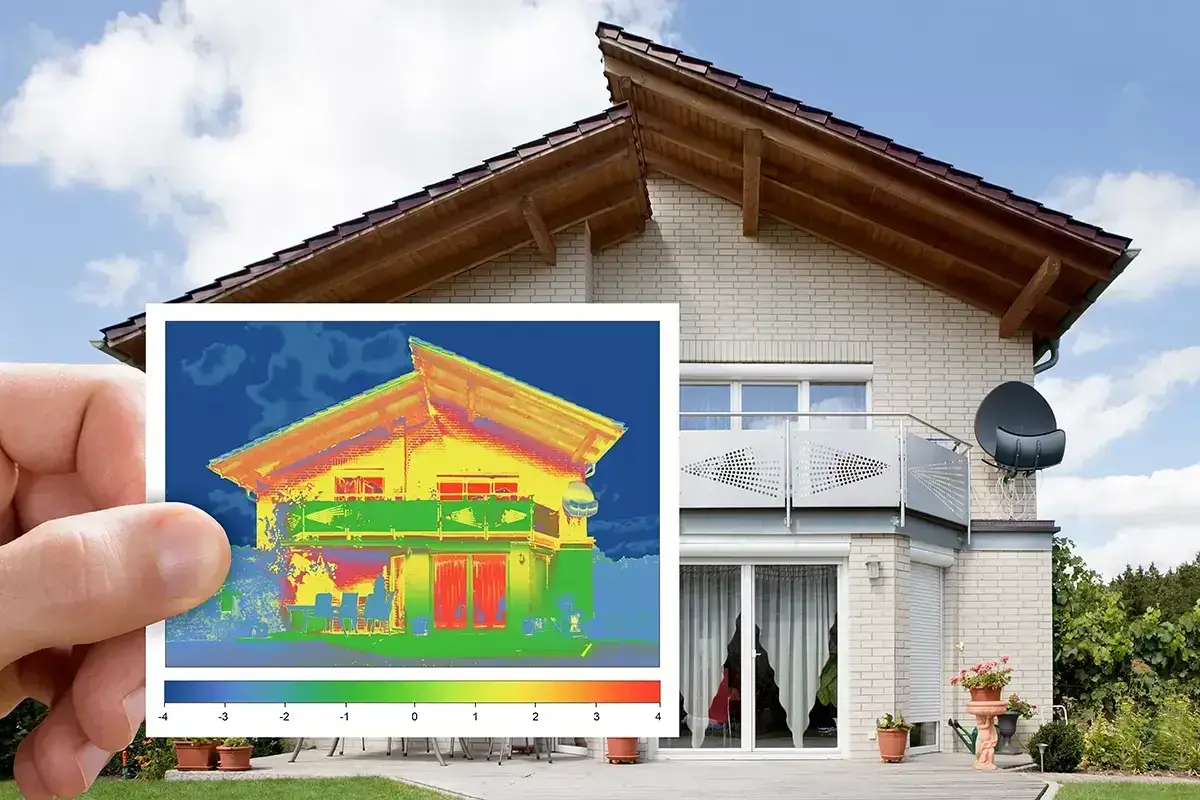 Termomodernizacja domu: zdjęcie termowizyjne pokazuje straty ciepła. Sprawdź, jaka jest audyt energetyczny cena i oszczędzaj!