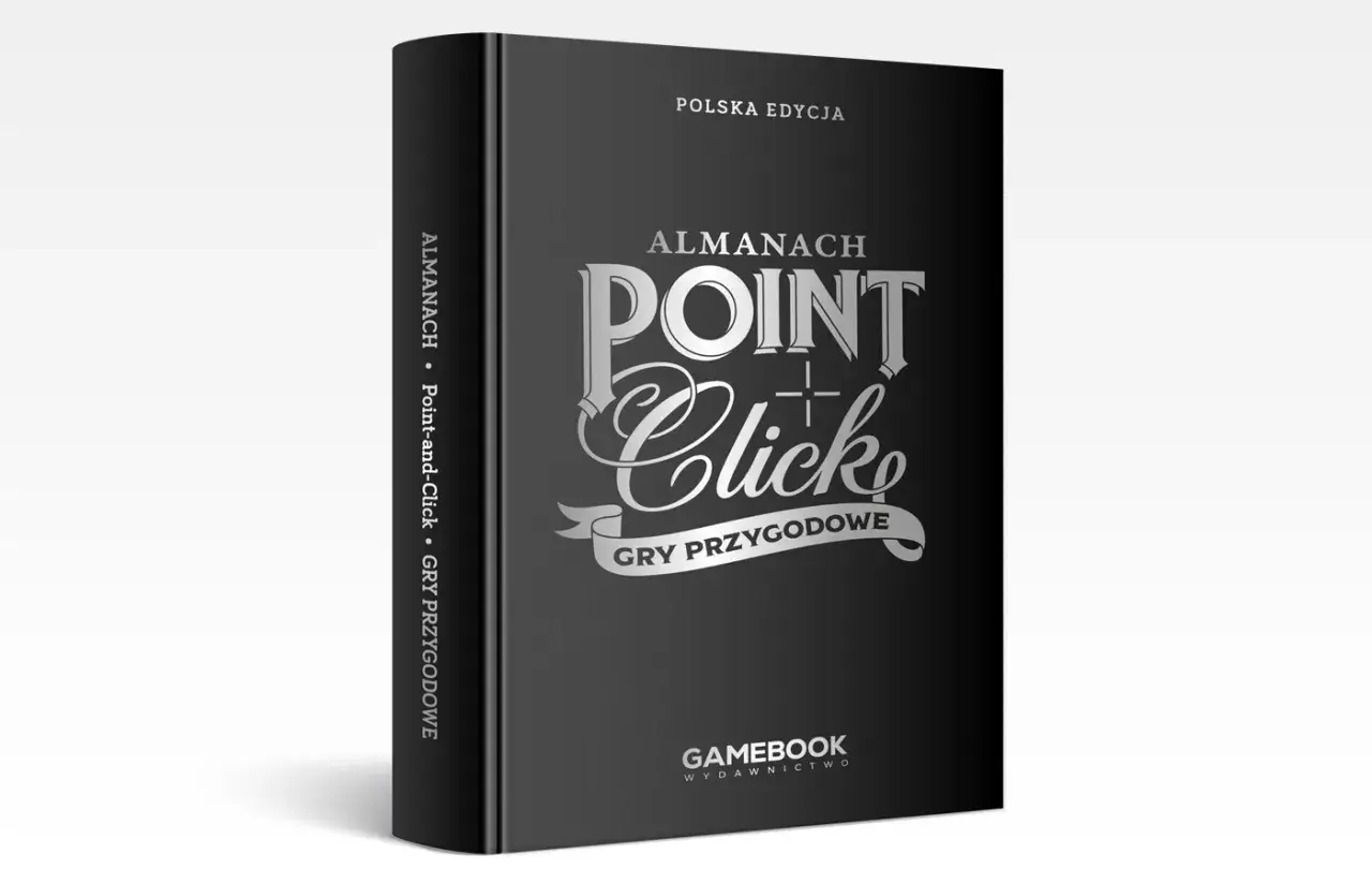 Okładka polskiej edycji "Almanachu Point-and-Click", przewodnika po grach przygodowych.