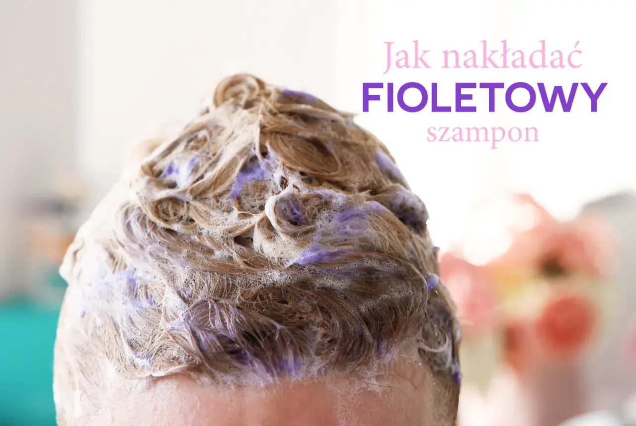Fioletowy szampon na suchych włosach tworzy pianę, która nawilża i odżywia.