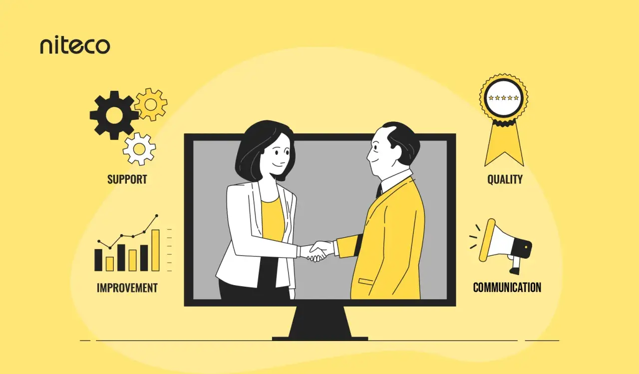 Niteco offers a one-stop shop for services, featuring support, improvement, quality, and communication.