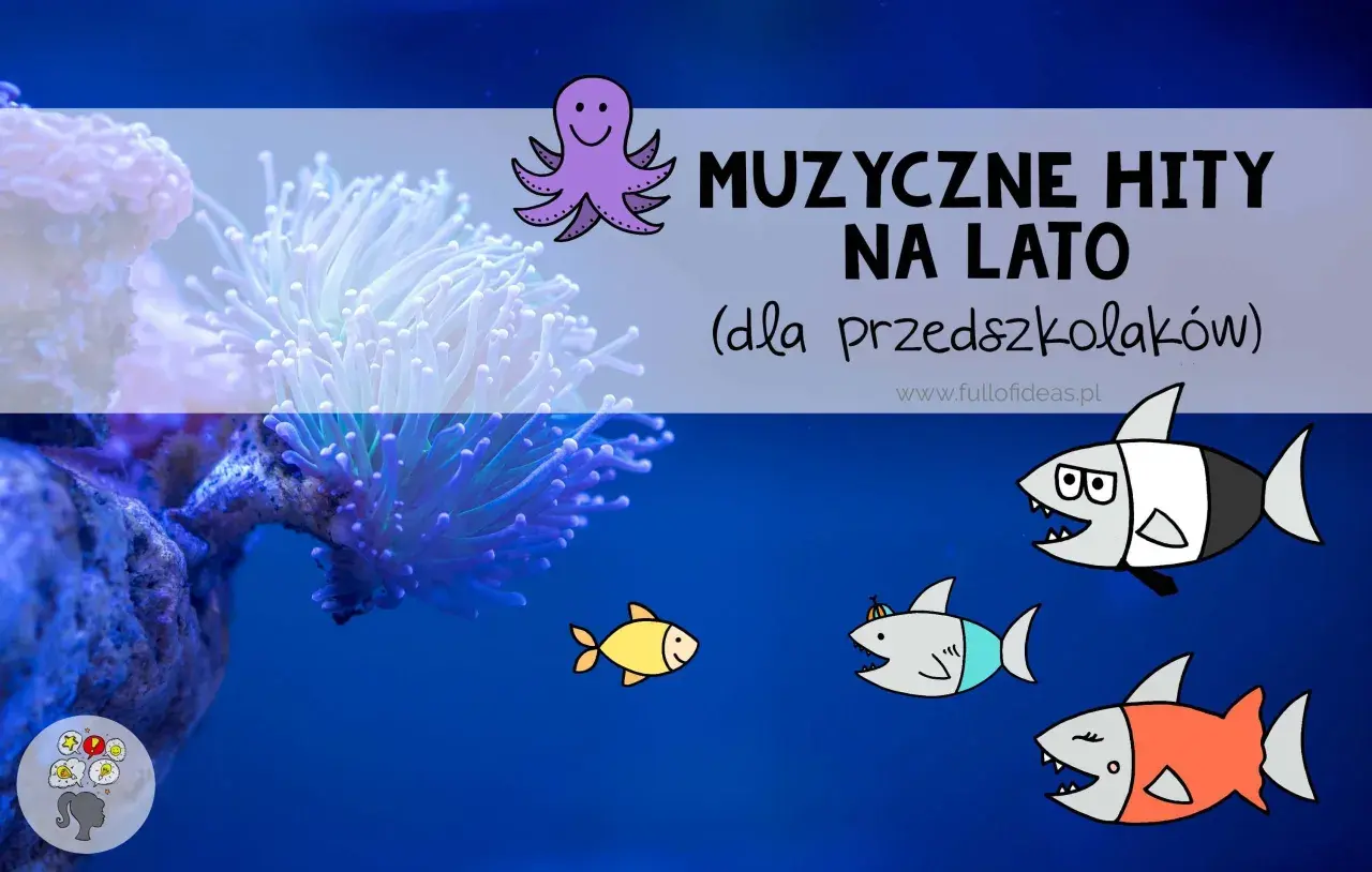 Muzyczne hity na lato dla przedszkolaków. Wesołe rybki i ośmiorniczka tańczą w rytm wakacyjnych piosenek.