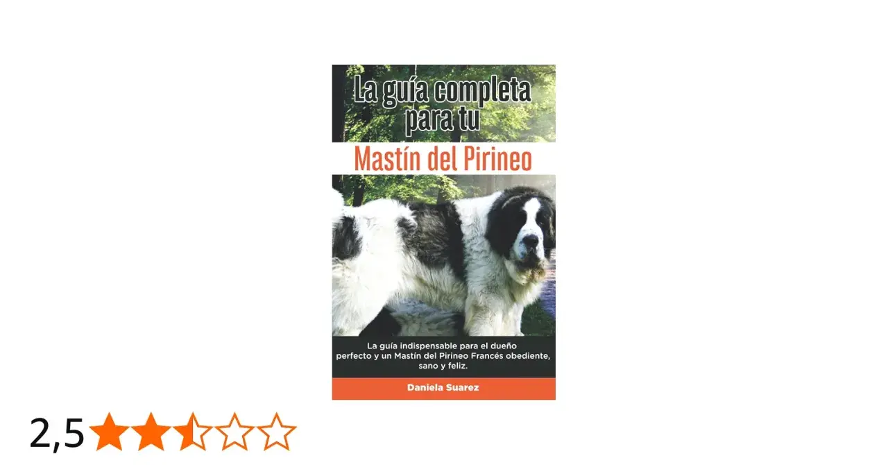 Un majestuoso Mastín del Pirineo posa para la portada de "La guía completa para tu Mastín del Pirineo", un libro sobre esta raza.
