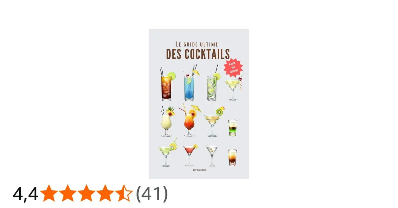 Le guide ultime des cocktails présente une variété de boissons colorées et garnies, parfaites pour apprendre à préparer des cocktails classiques.