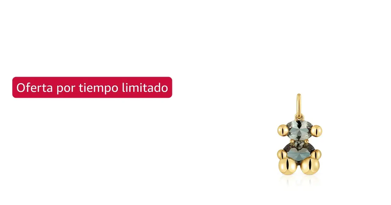 Colgante oso Tous con piedras grises y detalles dorados. ¡Oferta por tiempo limitado!