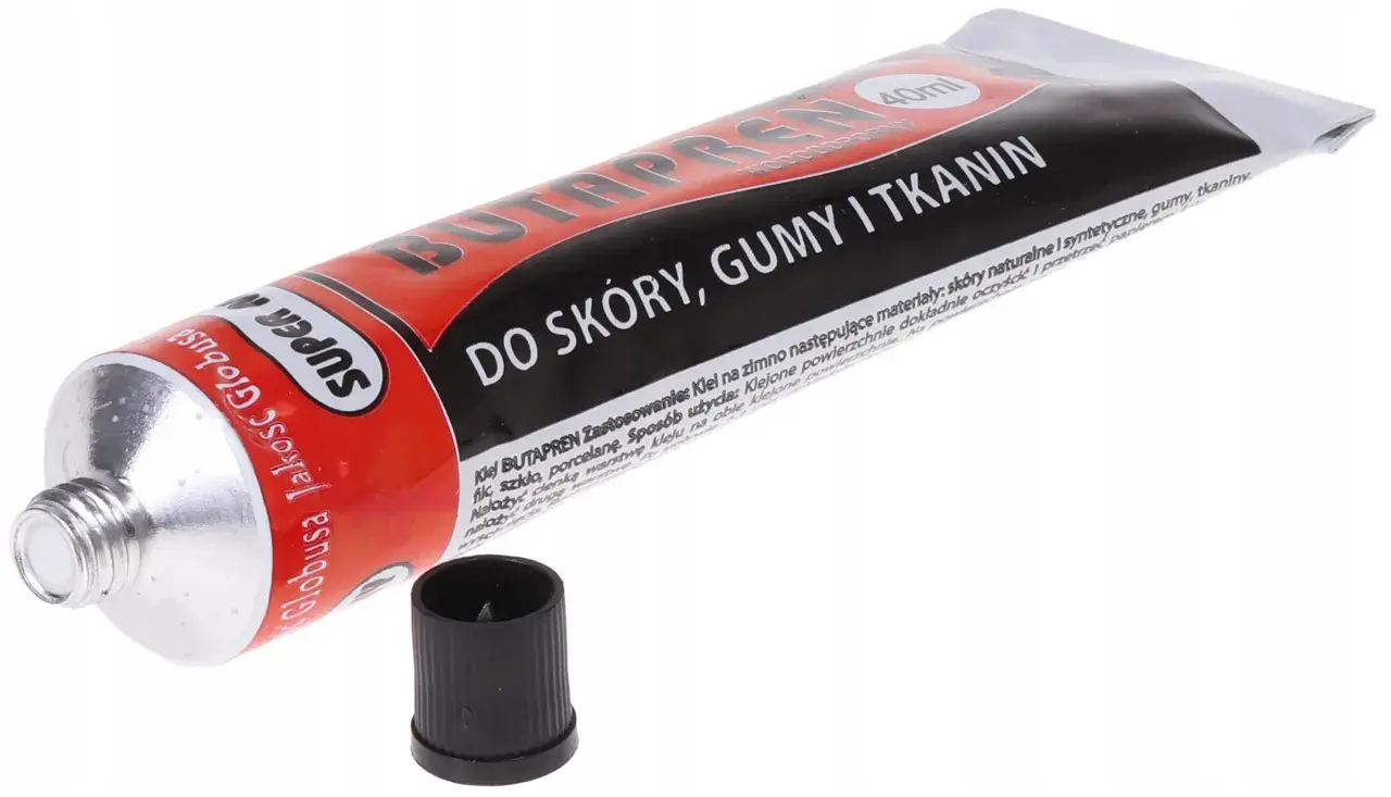 Tubka kleju BUTAPREN do skóry, gumy i tkanin. Idealny do napraw, gdy potrzebna jest mocna spoina.