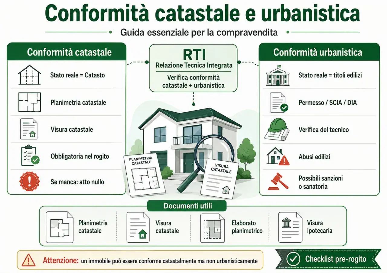 Guida per come verificare la regolarità urbanistica di un immobile, confrontando stato reale, planimetrie e titoli edilizi.