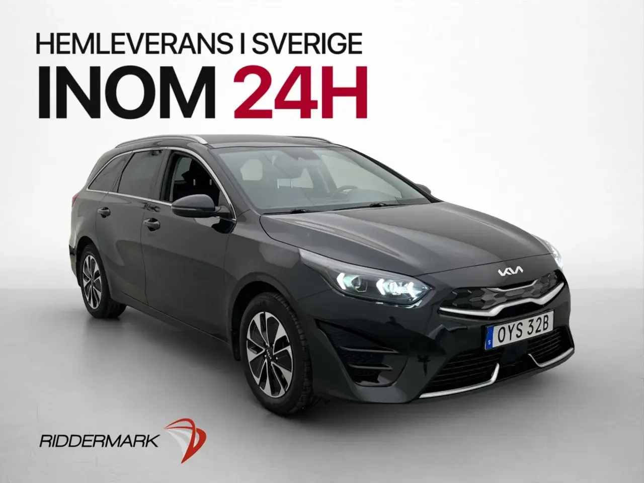 Svart Kia Ceed kombi, hemleverans inom 24h. Inga problem med denna begagnade bil!