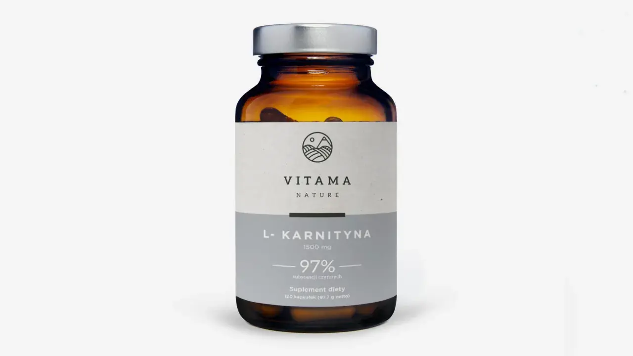 Butelka suplementu diety L-Karnityna 1500 mg. Po miesiącu stosowania można zauważyć pozytywne l'karnityna efekty.