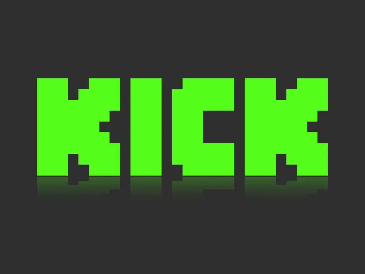 Pixelige grüne Buchstaben bilden das Wort "KICK" auf schwarzem Hintergrund. Was ist Kick? Ein starker Impuls, ein Aufbruch!