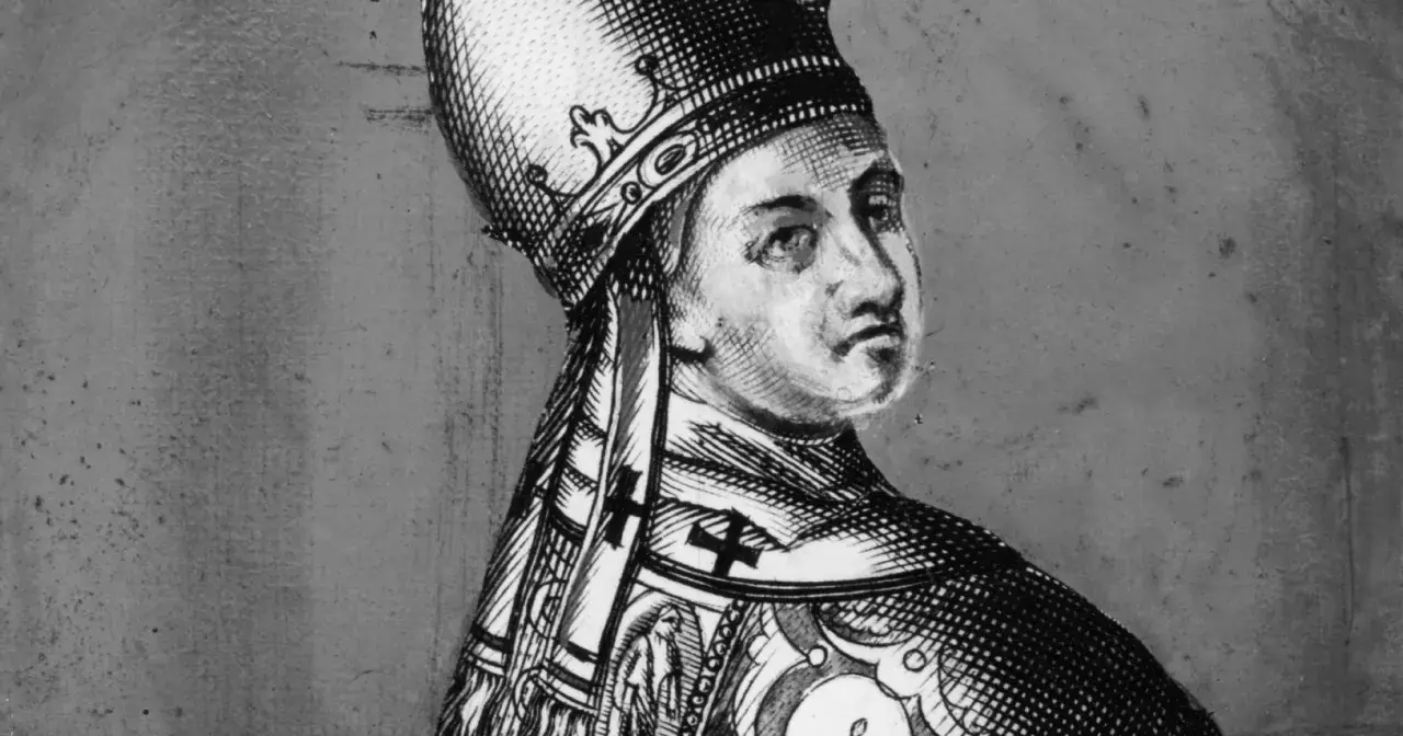 Portret papieża w tiarze i bogato zdobionej szacie. Czy to najmłodszy papież w historii?