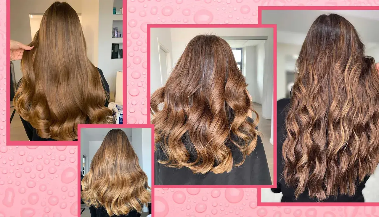 Capelli lunghi e ondulati con splendide tonalità castano chiaro, che sfumano in riflessi dorati.
