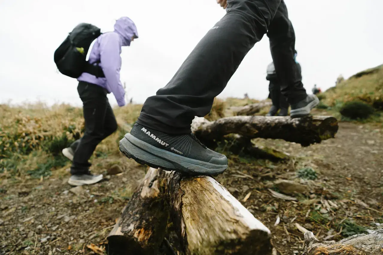 Dobre buty w Tatry to klucz do komfortowej wędrówki. Na zdjęciu widać turystów w solidnych butach z membraną Gore-Tex, pokonujących przeszkody na szlaku.
