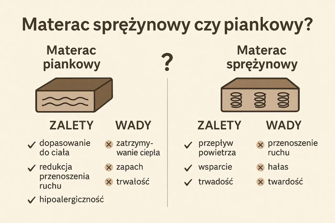 Materac piankowy czy sprężynowy? Który zapewni Ci zdrowy sen?
