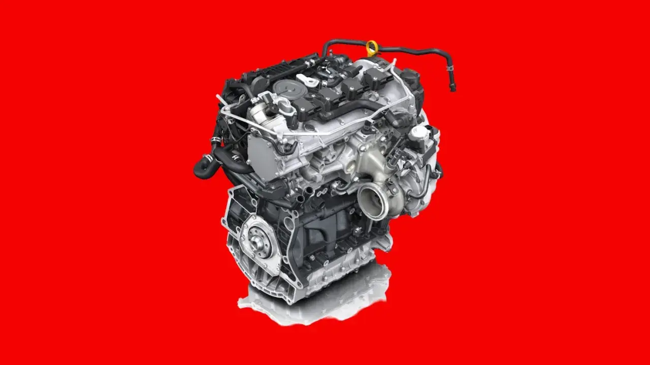 Motor de coche moderno, compacto y potente. Su peso es clave para la eficiencia.