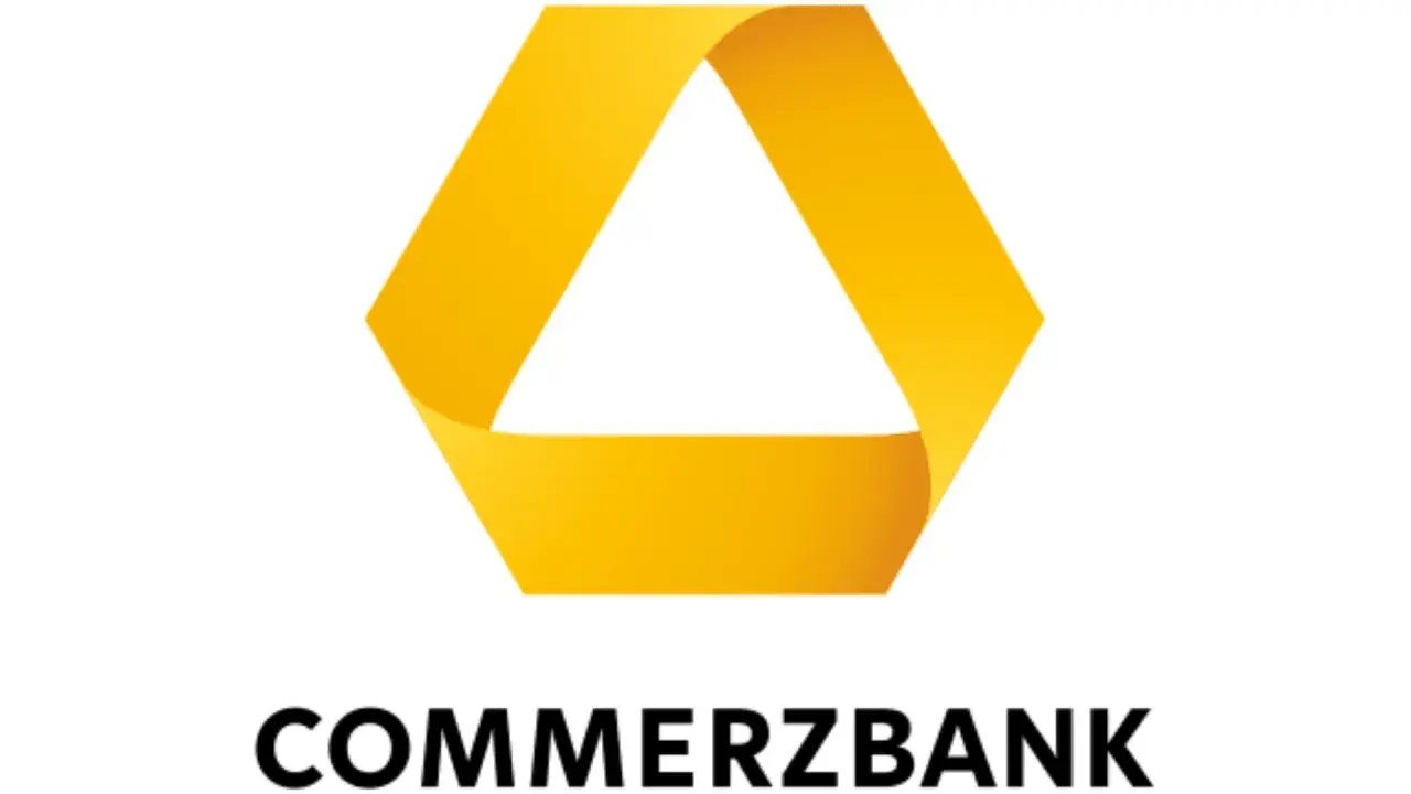 Commerzbank Logo. Hier finden Sie Commerzbank Rezensionen und Informationen zur Bank.