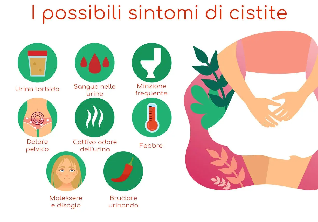 Sintomi di cistite nei bambini: urina torbida, dolore pelvico, malessere, sangue, minzione frequente, cattivo odore, febbre, bruciore urinando.