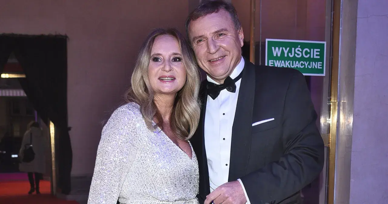 Robert Rutkowski z żoną Joanną na wydarzeniu.