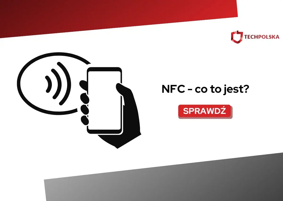 Ikona symbolizująca komunikację NFC, gdzie smartfon zbliża się do urządzenia z falami. Dowiedz się, komunikacja NFC co to jest.
