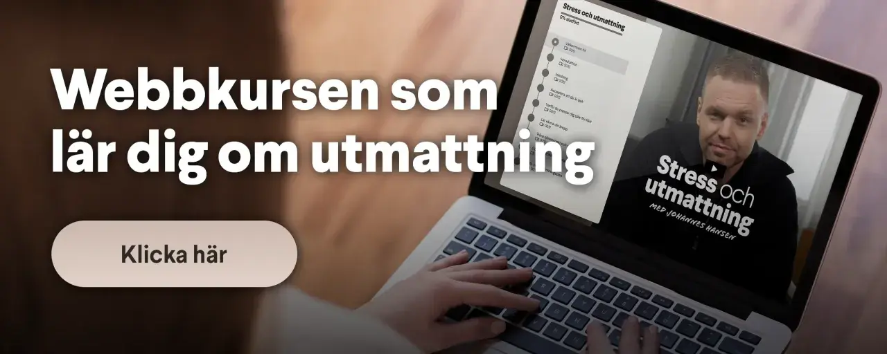 Webbkurs om stress och utmattning. Lär dig hantera känslor av att vara mentalt utmattad. Klicka här för att börja.
