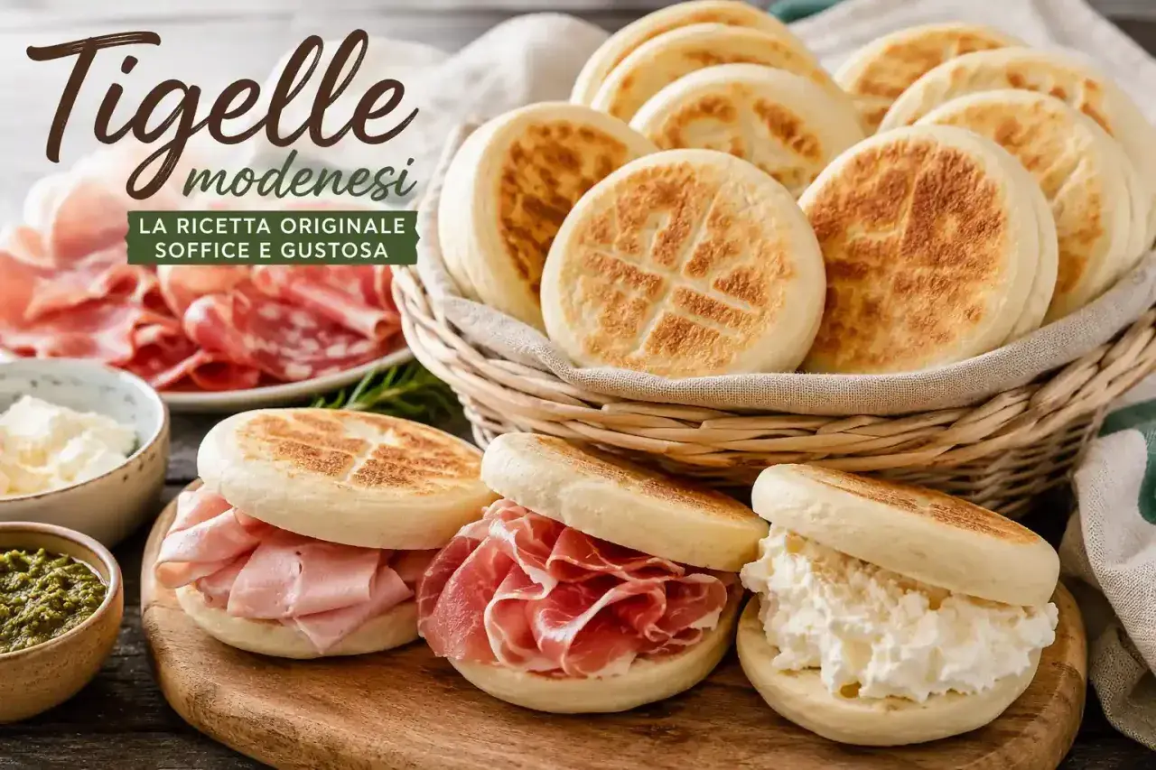 Tigelle modenesi, soffici e gustose, pronte per essere farcite. La ricetta originale per un piacere autentico.