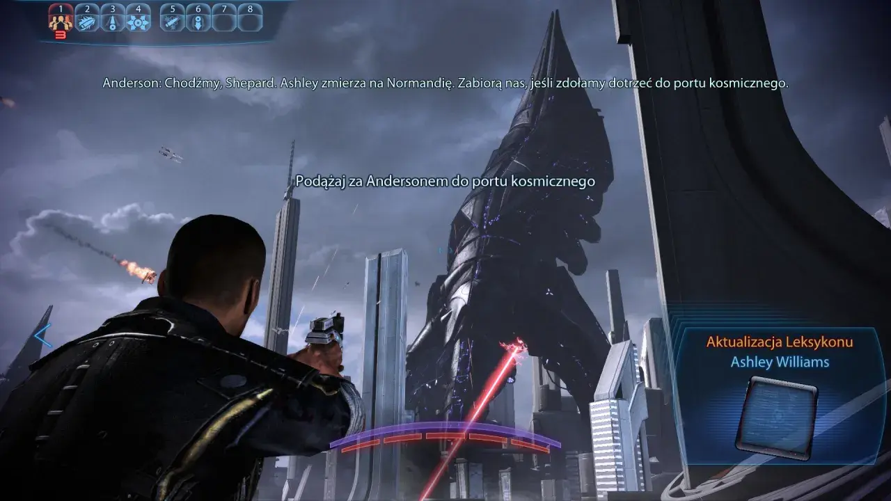 Shepard podąża za Andersonem do portu kosmicznego, by uciec przed zagrożeniem. Ten moment z Mass Effect 3 poradnik pokazuje kluczową scenę.