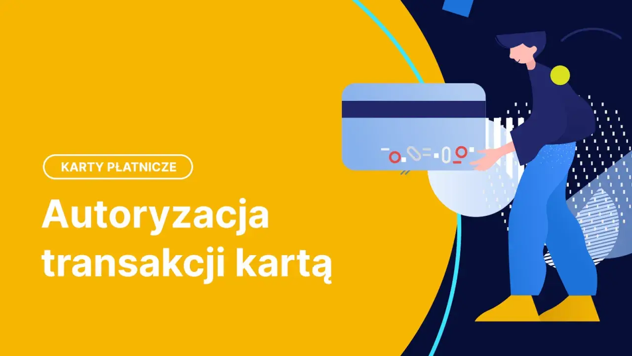 Ilustracja wyjaśniająca, czym jest autoryzacja przelewu kartą. Postać z kartą płatniczą.