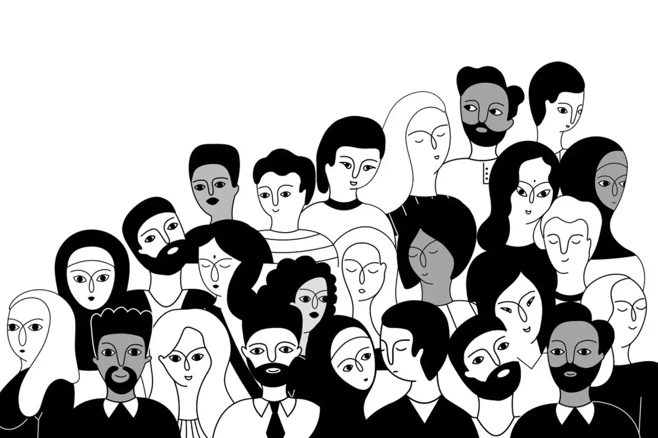 A diverse crowd of people, illustrating why diversity is important in society.