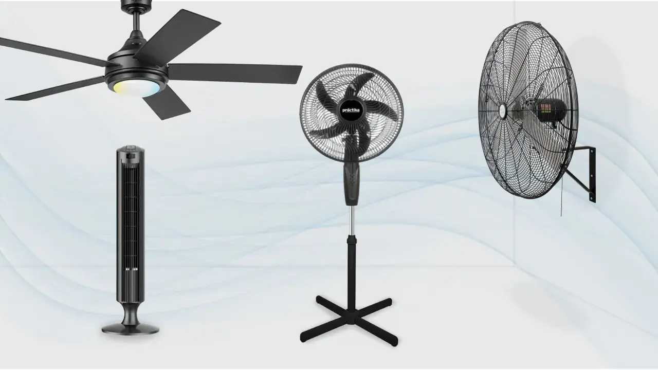 Ventilador de techo, de torre, de pedestal y de pared: diversos tipos de ventiladores industriales para cada necesidad.