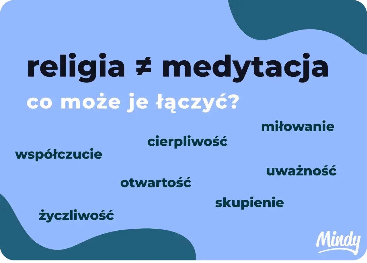 Religia ≠ medytacja. Co je łączy? Miłowanie, współczucie, życzliwość, cierpliwość, otwartość, uważność, skupienie.