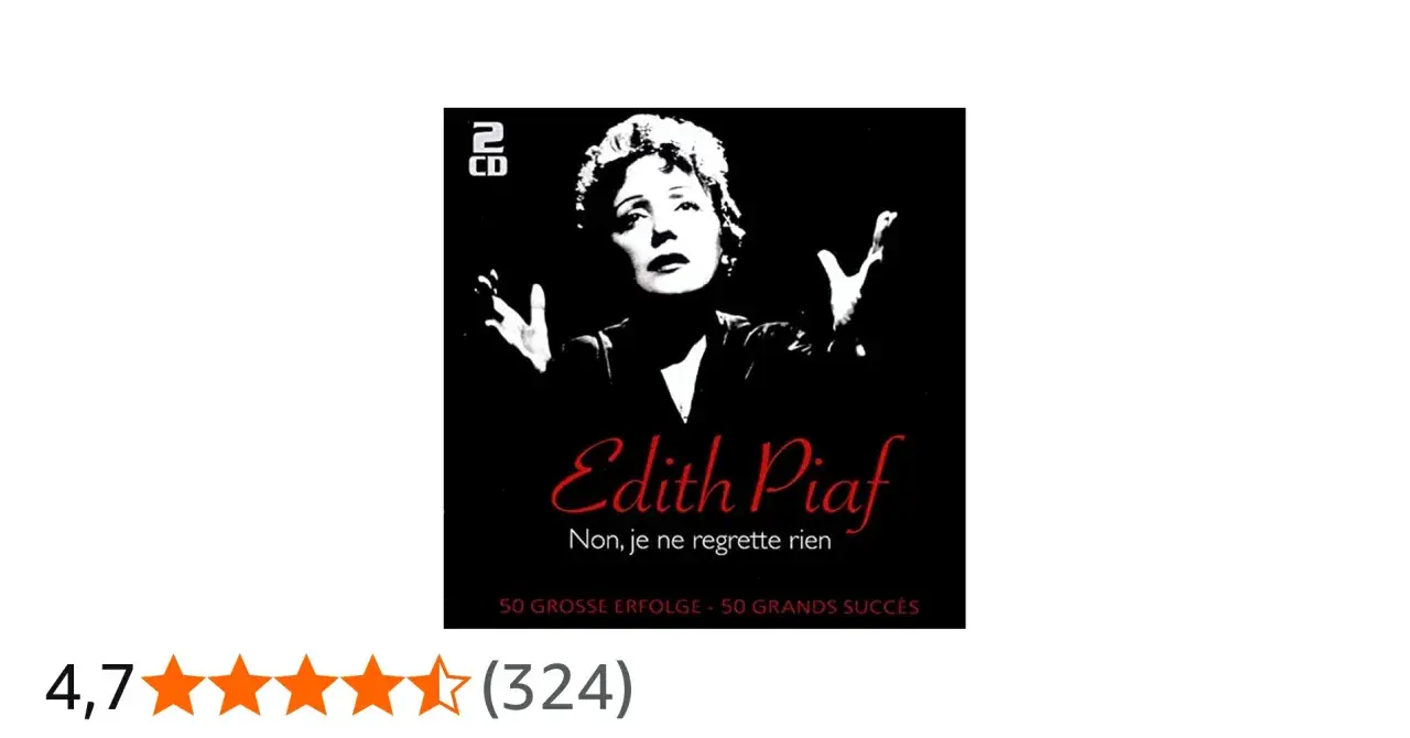 Edith Piaf, z okładki albumu "Non, je ne regrette rien", 50 wielkich przebojów.