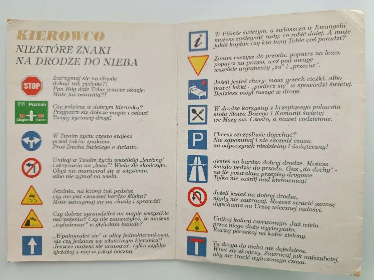Kierowco, niektóre znaki na drodze do nieba. Co to znaczy pas? Znak STOP, drogowskazy, zakazy i nakazy.