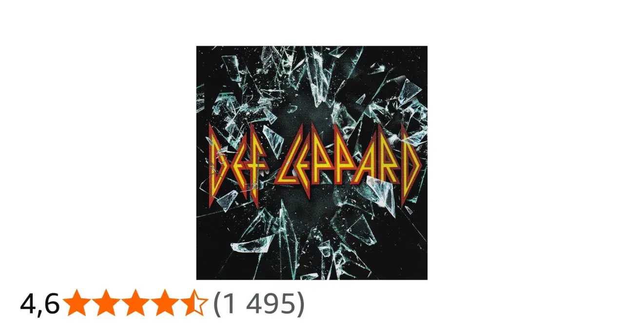 Okładka albumu Def Leppard z rozbitym szkłem. Posłuchaj najlepszych utworów Def Leppard.