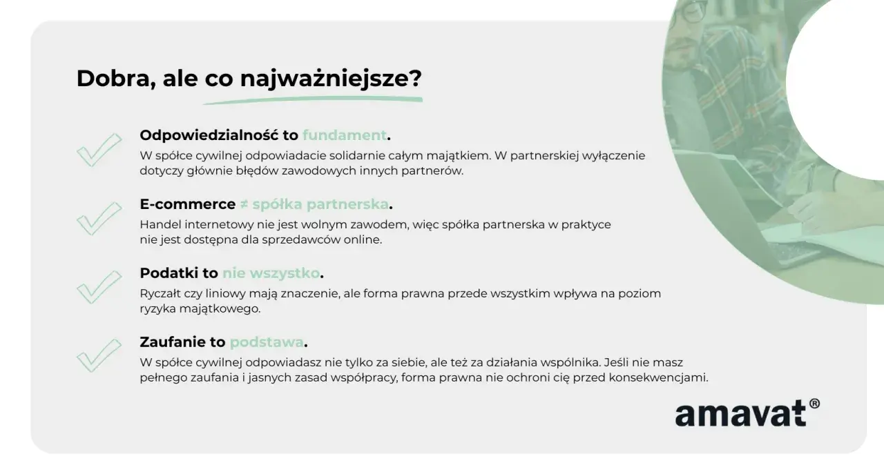 Kluczowe aspekty prowadzenia biznesu: odpowiedzialność, e-commerce, podatki i zaufanie. Dobra współpraca to podstawa sukcesu.